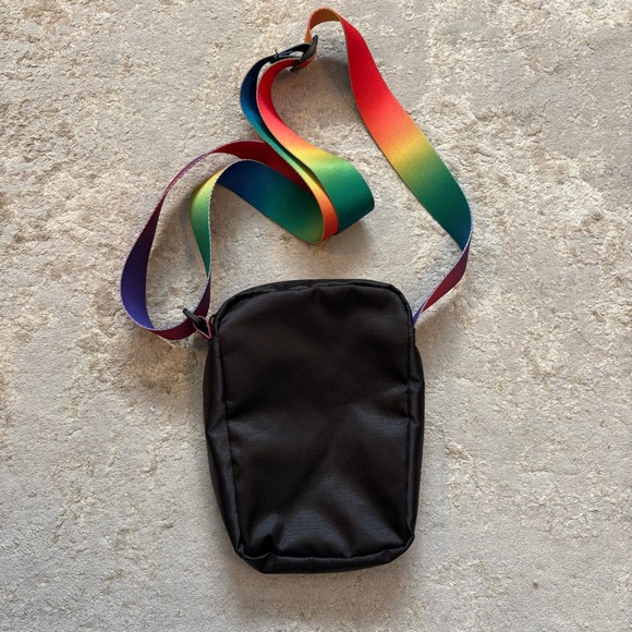 JanSport Black Weekender Crossbody Bag with Rainbow Webbed Adjustable Strap - Picture 5 of 8